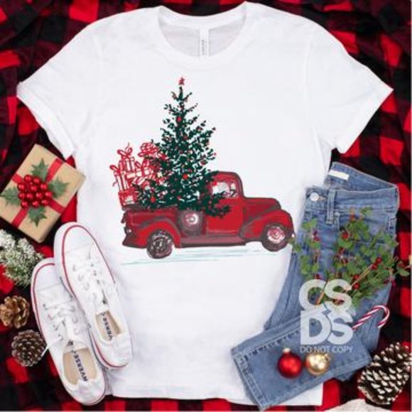 Truck & Tree Christmas tee - Picture 1 of 1